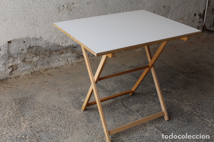 Antig&uuml;edades: mesa de madera plegable - Foto 4