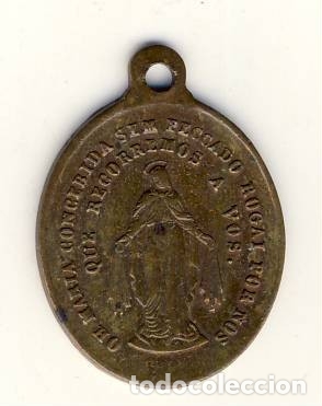 Antig&uuml;edades: INMACULADA CONCEPCI&Oacute;N.- BRONCE.- 23 X 19 MM. - Foto 1