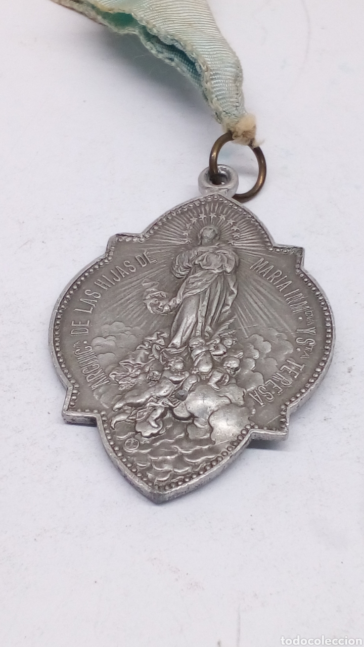 Antig&uuml;edades: Medalla religiosa metalico - Foto 2