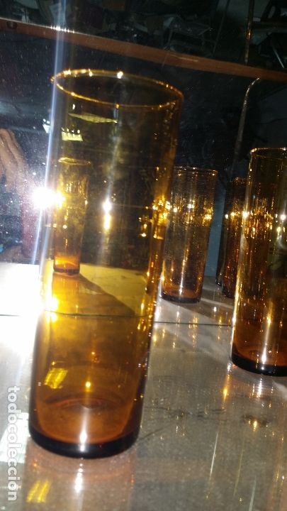 Antiques: 5 vasos altos a&ntilde;os 60 criltal fino