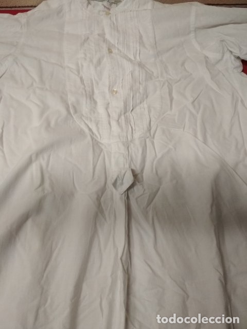 Antig&uuml;edades: ANTIGUA CAMISA DE ALGODON CON TABLAS TALLA 38 - Foto 3