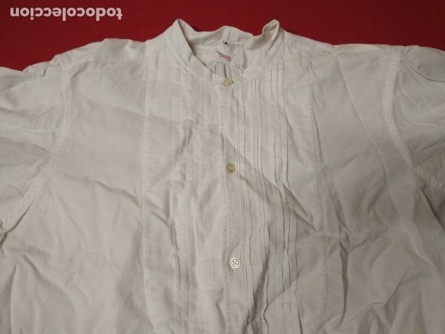 Antig&uuml;edades: ANTIGUA CAMISA DE ALGODON CON TABLAS TALLA 38 - Foto 5