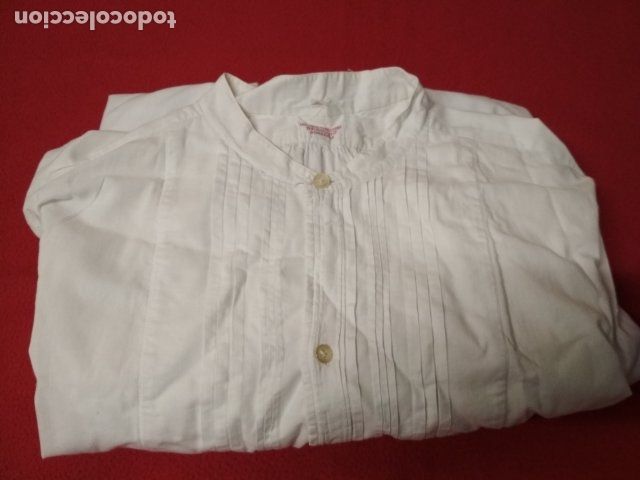 Antig&uuml;edades: ANTIGUA CAMISA DE ALGODON CON TABLAS TALLA 38 - Foto 1