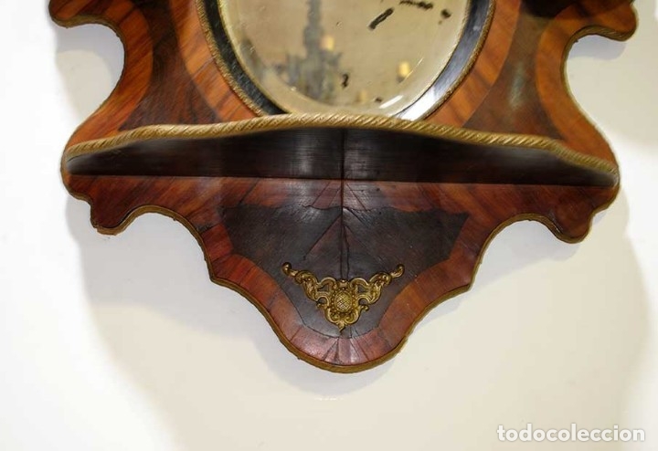 Antig&uuml;edades: ESPEJO ANTIGUO DE MADERA Y BRONCE ESTILO NAPOLE&Oacute;N - Foto 4