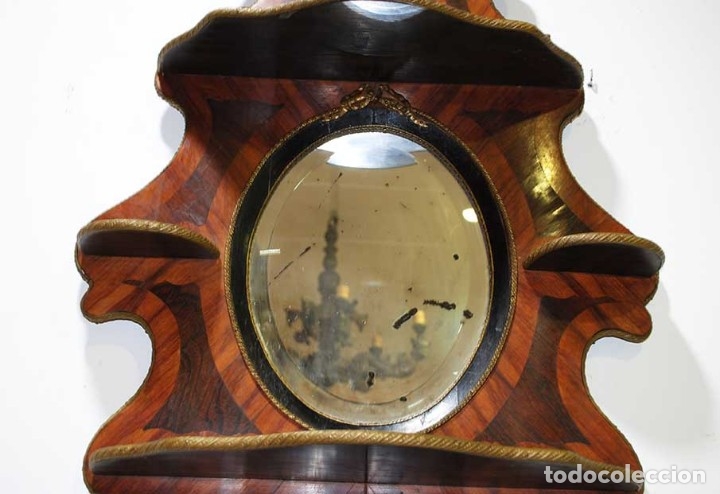 Antig&uuml;edades: ESPEJO ANTIGUO DE MADERA Y BRONCE ESTILO NAPOLE&Oacute;N - Foto 5