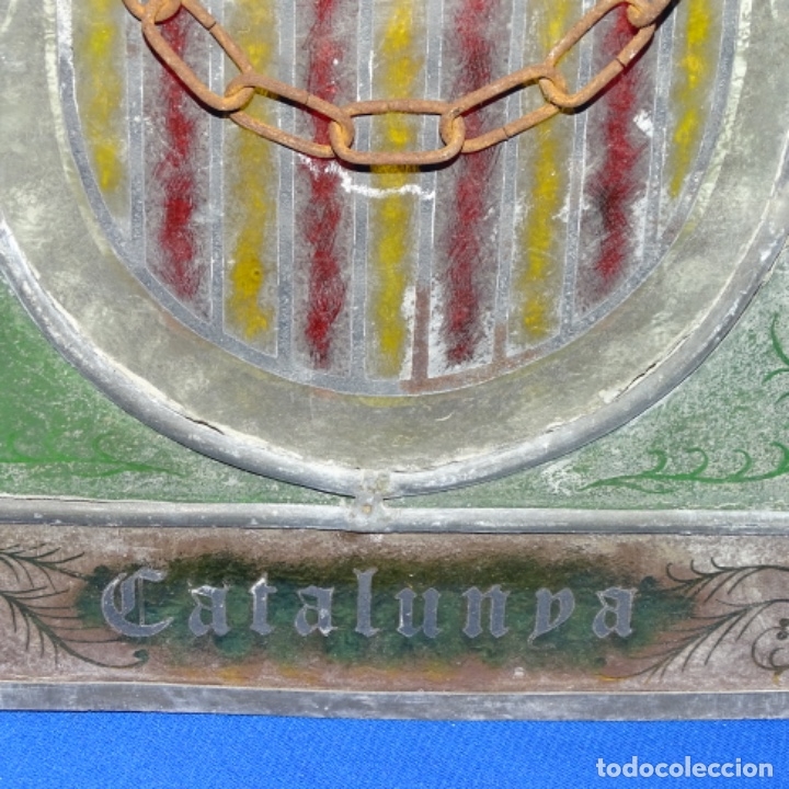 Antig&uuml;edades: Vidriera plomada con escudo de catalunya. - Foto 2