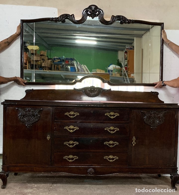 Antig&uuml;edades: APARADOR CON ESPEJO - Foto 1