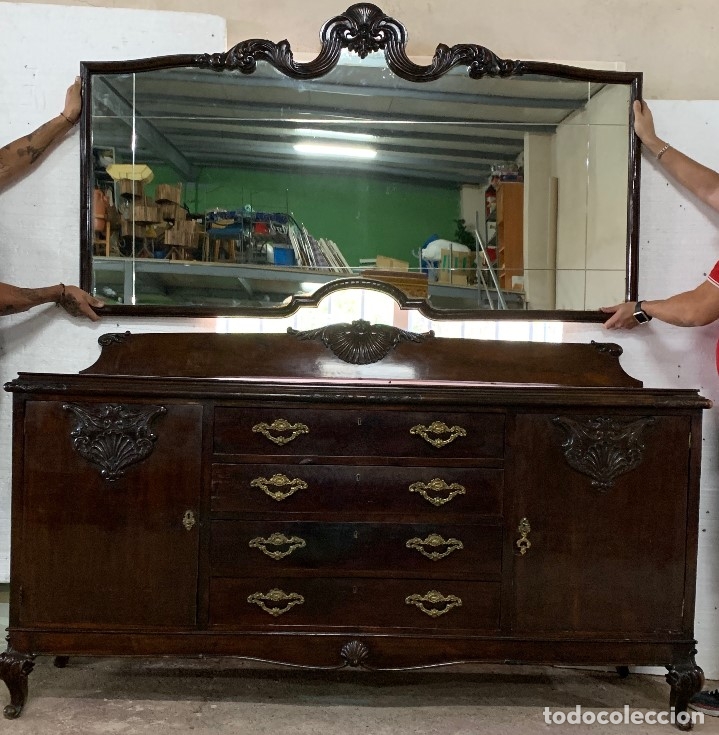 Antig&uuml;edades: APARADOR CON ESPEJO - Foto 2