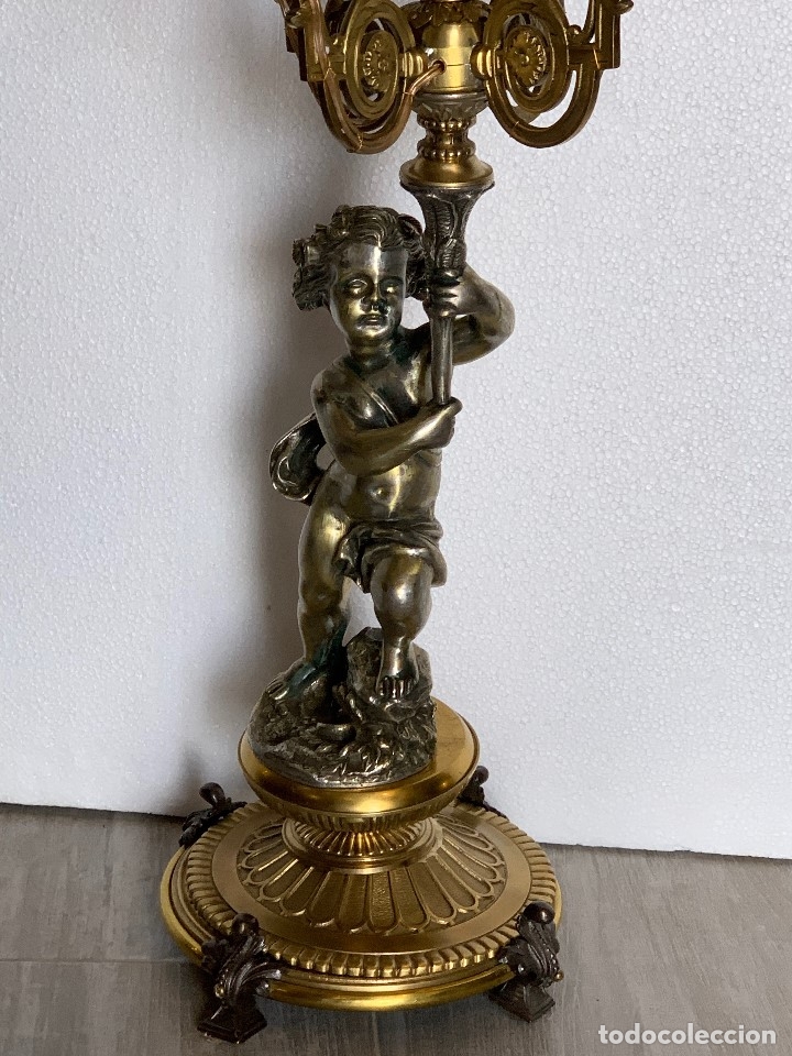 Antig&uuml;edades: LAMPARA DE SOBREMESA EN BRONCE MACIZO - Foto 3