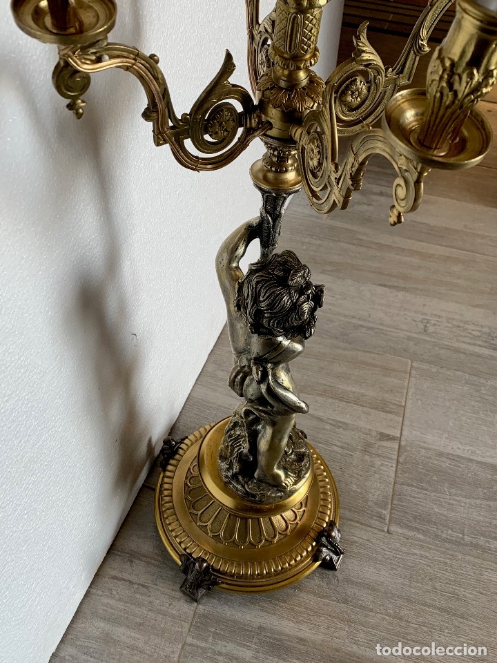 Antig&uuml;edades: LAMPARA DE SOBREMESA EN BRONCE MACIZO - Foto 6
