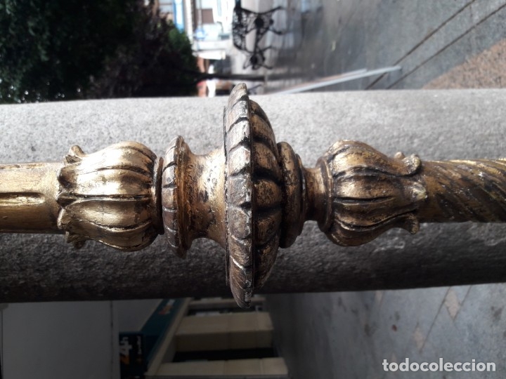 Antig&uuml;edades: Lampara de pie talla de madera - Foto 3