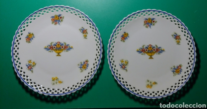 Antig&uuml;edades: 2 Platos porcelana calada. Schumann. - Foto 2