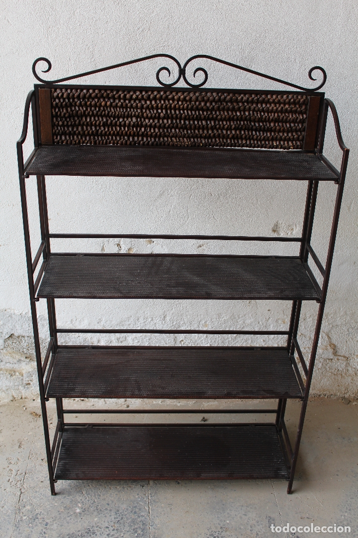Antig&uuml;edades: extanteria repisa plegable de hierro - Foto 3