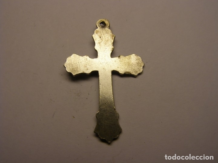 Antig&uuml;edades: Antiguo crucifijo de plata. - Foto 2