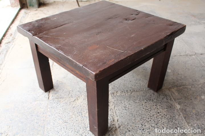 Antig&uuml;edades: mesa baja rustica de madera maciza - Foto 4
