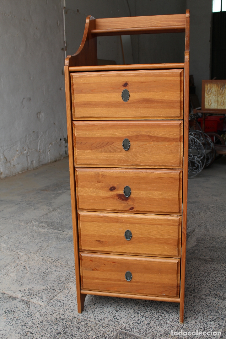 Antig&uuml;edades: comoda sinfonier en madera de pino - Foto 4