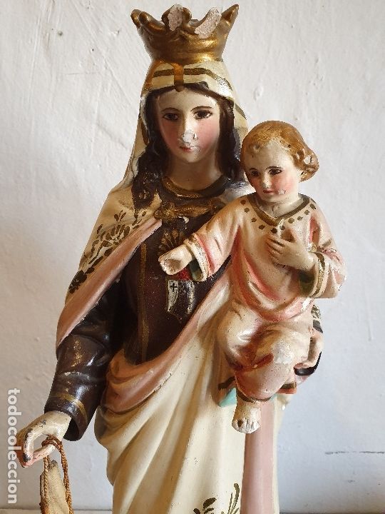 Antig&uuml;edades: VIRGEN DEL CARMEN EN TERRACOTA - Foto 3