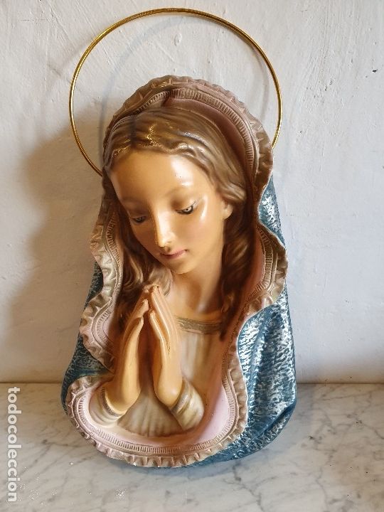 Antig&uuml;edades: VIRGEN DE ESCAYOLA POLICROMADA - Foto 1