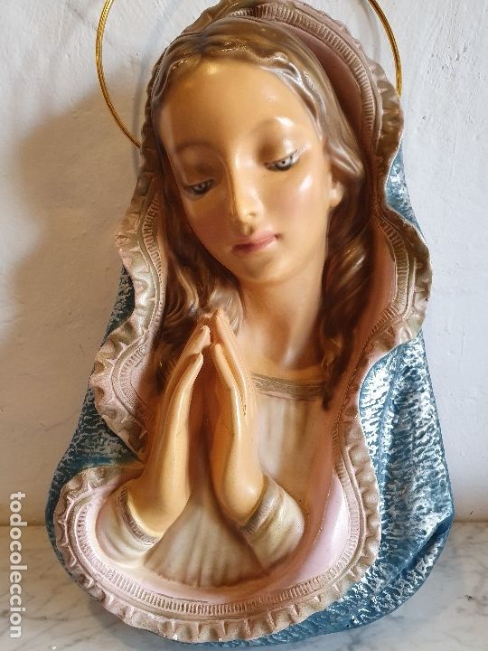 Antig&uuml;edades: VIRGEN DE ESCAYOLA POLICROMADA - Foto 2