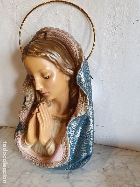 Antig&uuml;edades: VIRGEN DE ESCAYOLA POLICROMADA - Foto 3