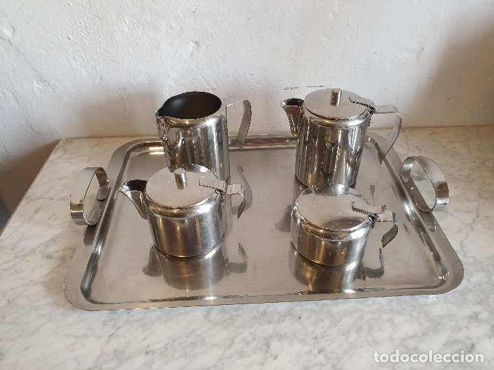 Antig&uuml;edades: JUEGO DESAYUNO INOX - Foto 1
