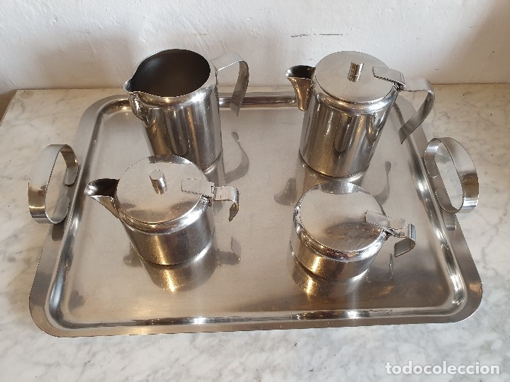 Antig&uuml;edades: JUEGO DESAYUNO INOX - Foto 2