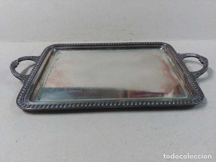 Antig&uuml;edades: BANDEJA DE METAL PLATEADO ALPACOR - Foto 2