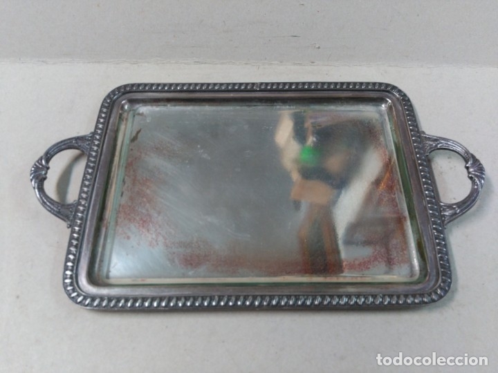 Antig&uuml;edades: BANDEJA DE METAL PLATEADO ALPACOR - Foto 3