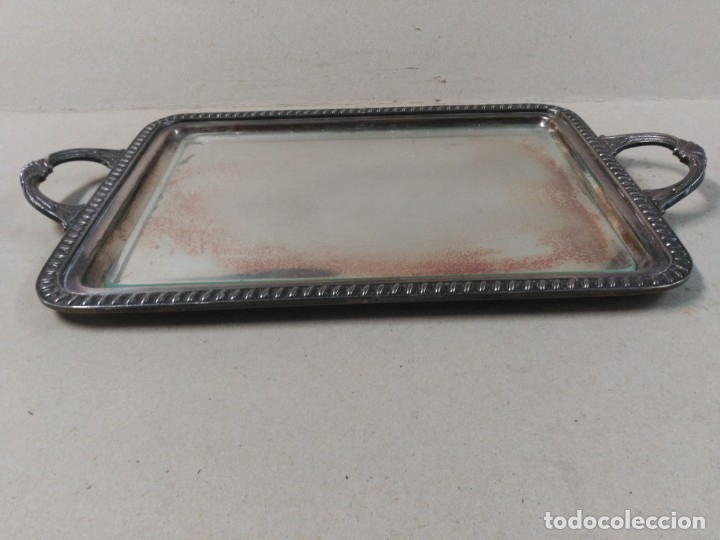 Antig&uuml;edades: BANDEJA DE METAL PLATEADO ALPACOR - Foto 5