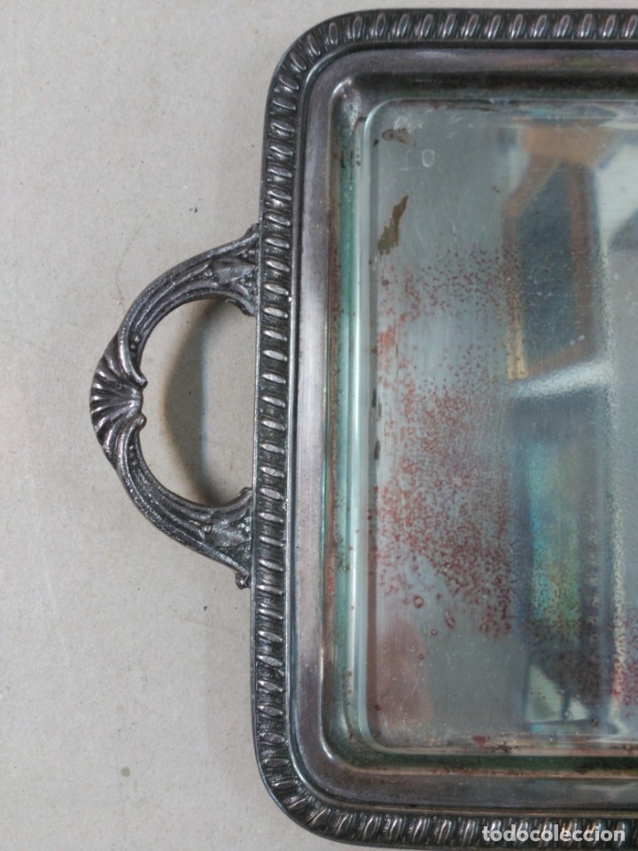 Antig&uuml;edades: BANDEJA DE METAL PLATEADO ALPACOR - Foto 6