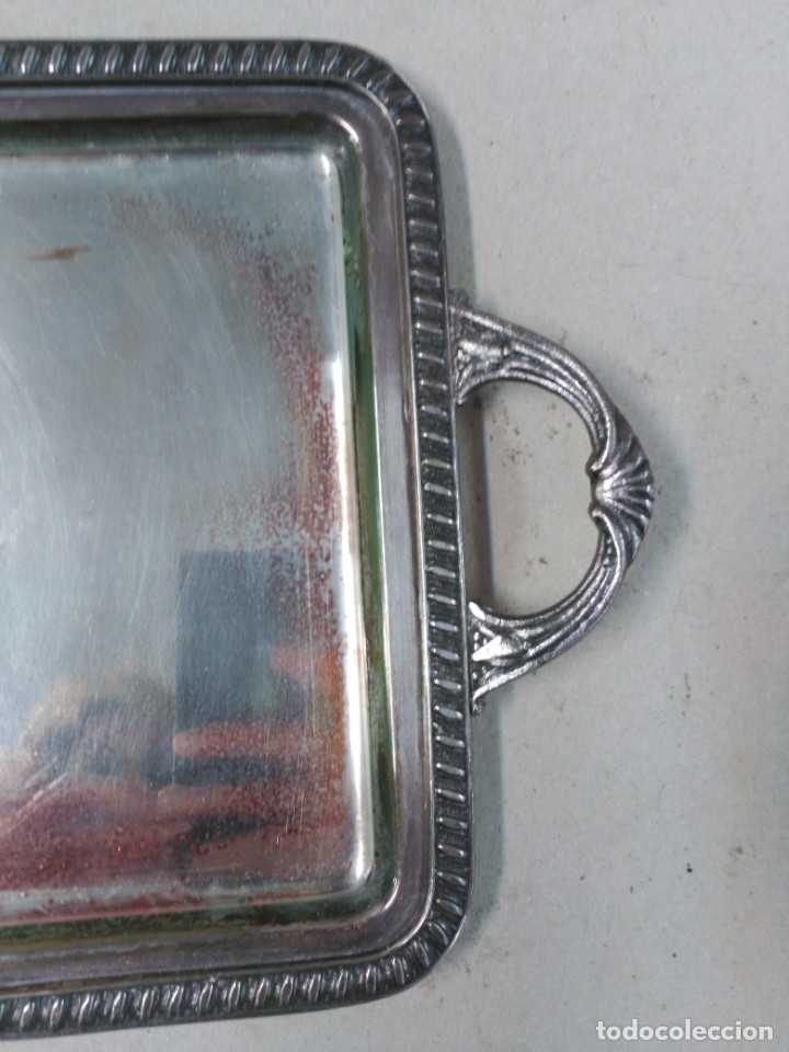 Antig&uuml;edades: BANDEJA DE METAL PLATEADO ALPACOR - Foto 7