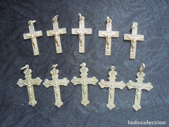 Antig&uuml;edades: Lote de 10 cruces vintage - Foto 1