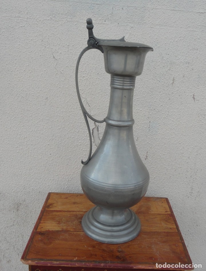 Antig&uuml;edades: Jarra esta&ntilde;o de gran tama&ntilde;o - Foto 2