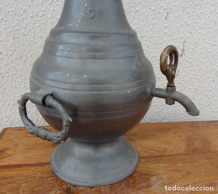 Antig&uuml;edades: Jarra de esta&ntilde;o con grifo SXIX - Foto 3