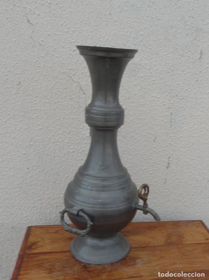 Antig&uuml;edades: Jarra de esta&ntilde;o con grifo SXIX - Foto 4