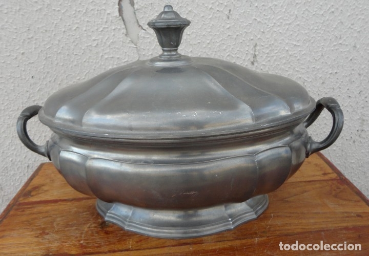 Antig&uuml;edades: Sopera centro de mesa en esta&ntilde;o SXIX - Foto 1