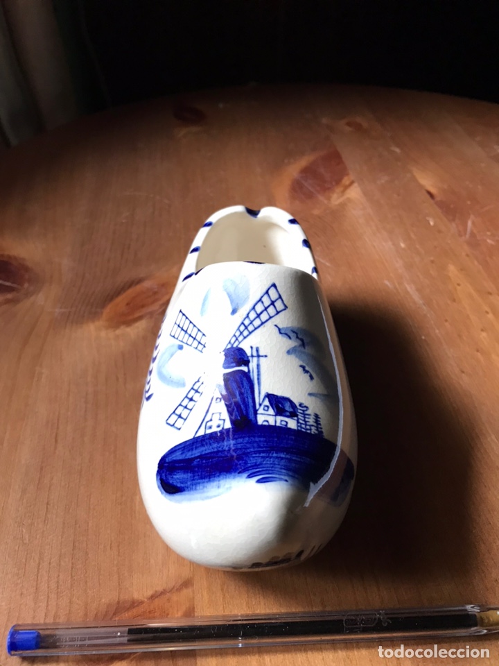 Antigüedades: Zapato-zueco, azul de Holanda - Foto 3 - 180967971