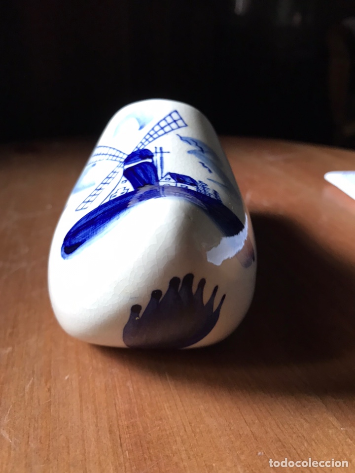 Antigüedades: Zapato-zueco, azul de Holanda - Foto 7 - 180967971