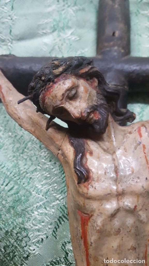 Antig&uuml;edades: Cristo de madera S.XVIII - Foto 2