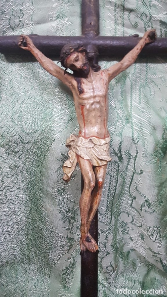 Antig&uuml;edades: Cristo de madera S.XVIII - Foto 5