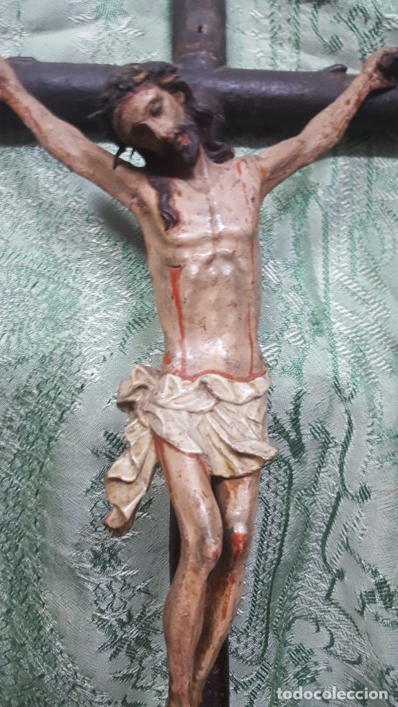 Antig&uuml;edades: Cristo de madera S.XVIII - Foto 7