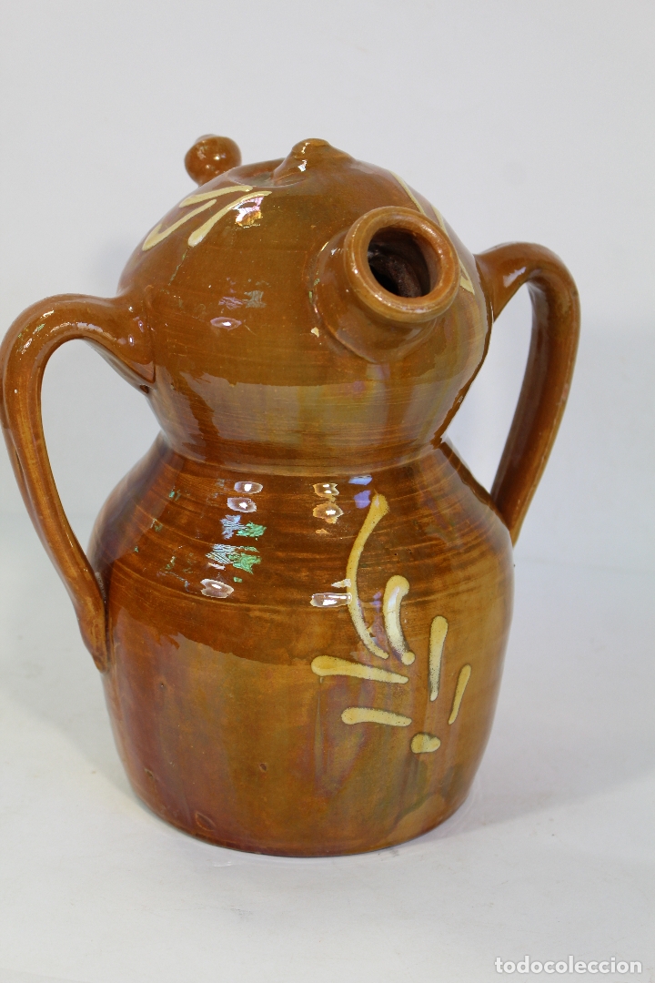 Antig&uuml;edades: botijo en ceramica vidriada - Foto 3