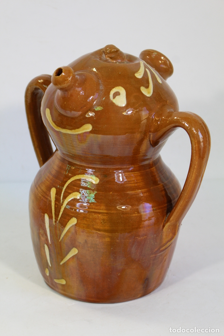 Antig&uuml;edades: botijo en ceramica vidriada - Foto 1