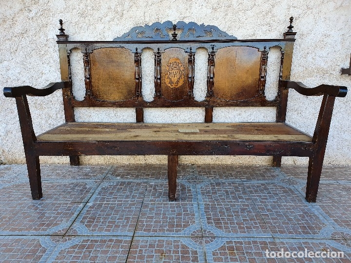 Antig&uuml;edades: BANCA ESCA&Ntilde;O ANTIGUO - Foto 2