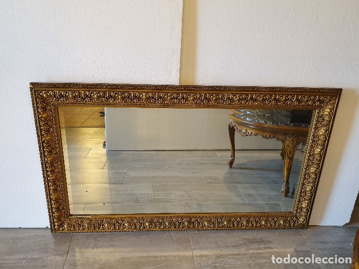 Antig&uuml;edades: ESPEJO VISELADO DE MADERA - Foto 2