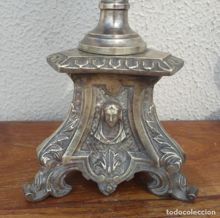 Antig&uuml;edades: Pareja de candelabros religiosos vela - Foto 3