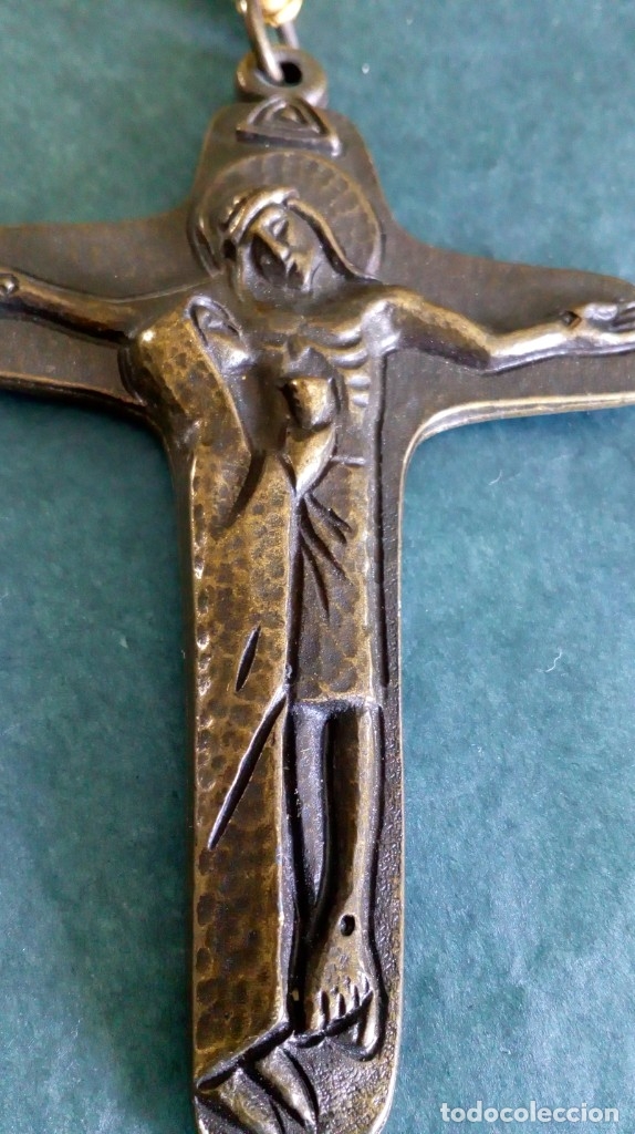 Antig&uuml;edades: CRUZ DE BRONCE Y CADENA DORADA - Foto 4