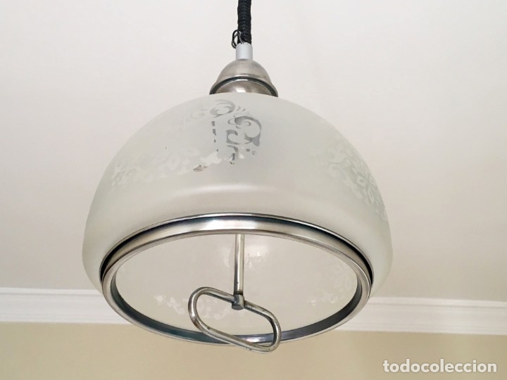 Lampara Extensible De Techo De Cristal Mate Co Buy Old Lamps At Todocoleccion 181140140