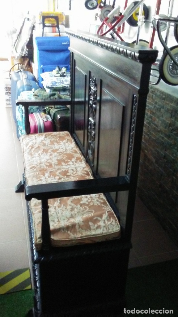 Antig&uuml;edades: BANCO SE&Ntilde;ORIAL ANTIGUO EN MADERA CON ARC&Oacute;N - Foto 3