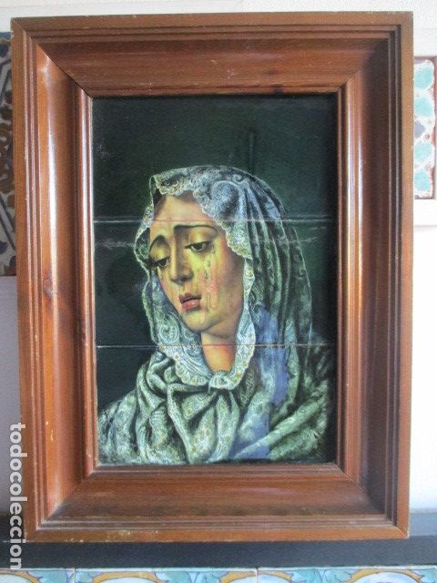 Antig&uuml;edades: Retablo ceramico azulejos (estrella) - Foto 1